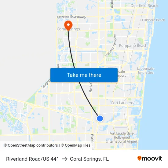 Riverland Road/US 441 to Coral Springs, FL map