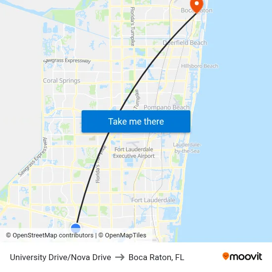 University Drive/Nova Drive to Boca Raton, FL map