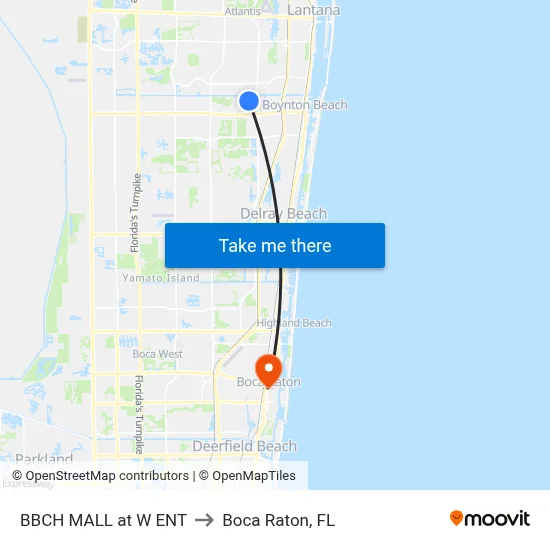 BBCH MALL at  W ENT to Boca Raton, FL map