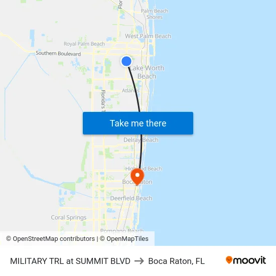 MILITARY TRL at SUMMIT BLVD to Boca Raton, FL map