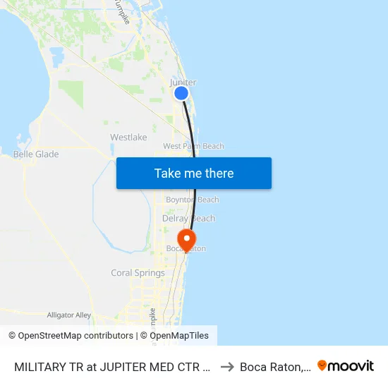 MILITARY TR at JUPITER MED CTR N ENT to Boca Raton, FL map