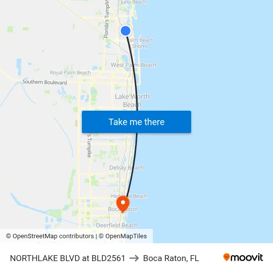 NORTHLAKE BLVD at BLD2561 to Boca Raton, FL map