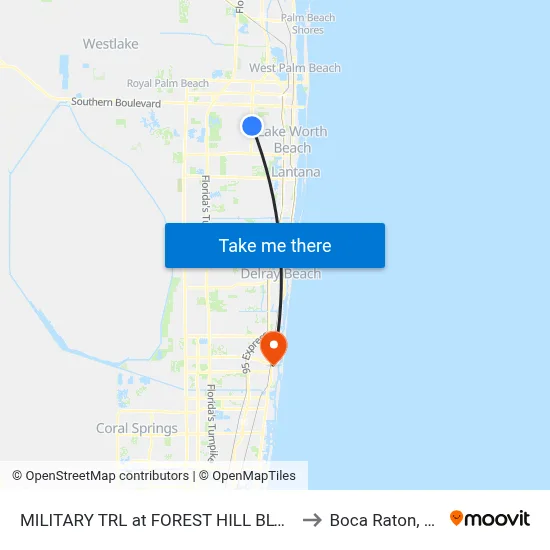 MILITARY TRL at FOREST HILL BLVD to Boca Raton, FL map