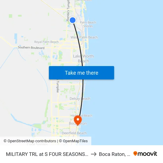 MILITARY TRL at S FOUR SEASONS ST to Boca Raton, FL map