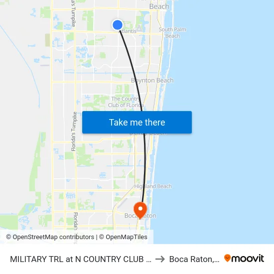 MILITARY TRL at N COUNTRY CLUB BLVD to Boca Raton, FL map
