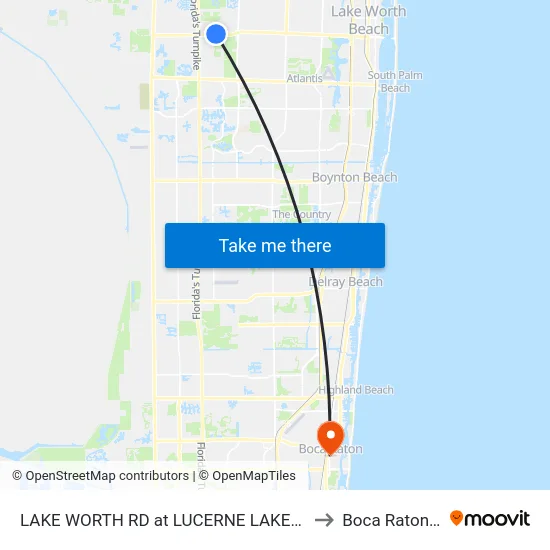 LAKE WORTH RD at LUCERNE LAKES BLVD to Boca Raton, FL map