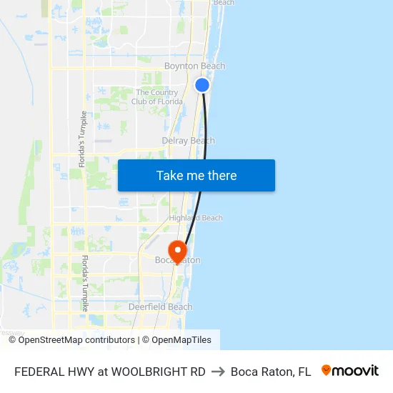 FEDERAL HWY at WOOLBRIGHT RD to Boca Raton, FL map