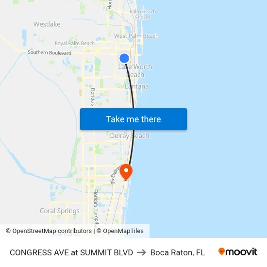 CONGRESS AVE at SUMMIT BLVD to Boca Raton, FL map