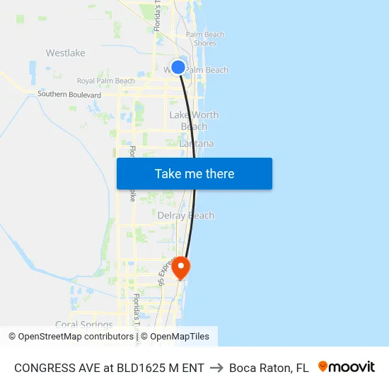 CONGRESS AVE at BLD1625 M ENT to Boca Raton, FL map