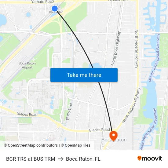 BCR TRS at BUS TRM to Boca Raton, FL map