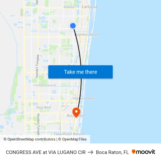 CONGRESS AVE at  VIA LUGANO CIR to Boca Raton, FL map