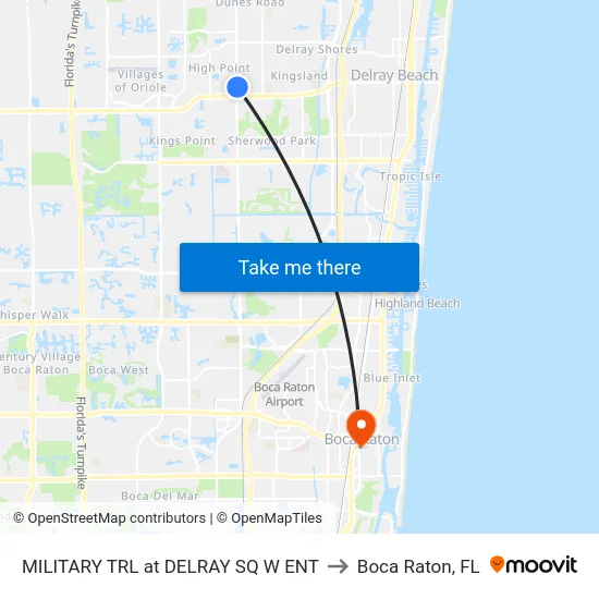 MILITARY TRL at  DELRAY SQ W ENT to Boca Raton, FL map