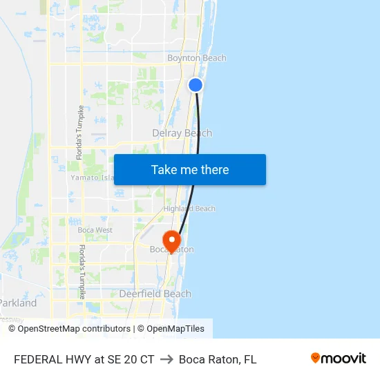 FEDERAL HWY at SE 20 CT to Boca Raton, FL map