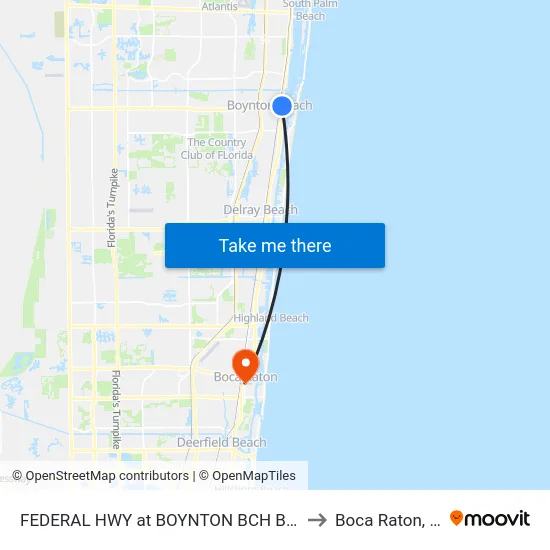 FEDERAL HWY at BOYNTON BCH BLVD to Boca Raton, FL map