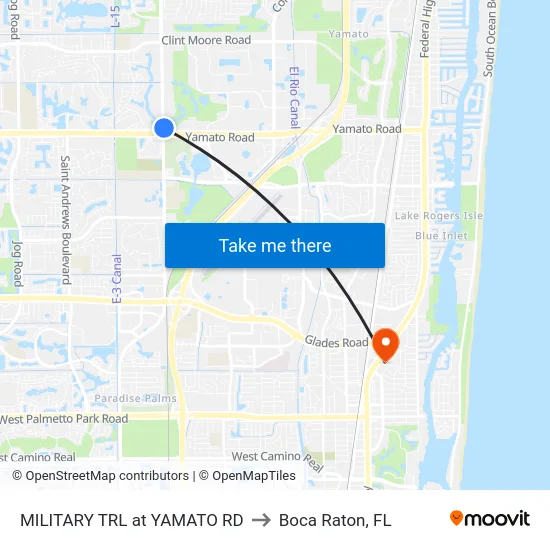 MILITARY TRL at  YAMATO RD to Boca Raton, FL map