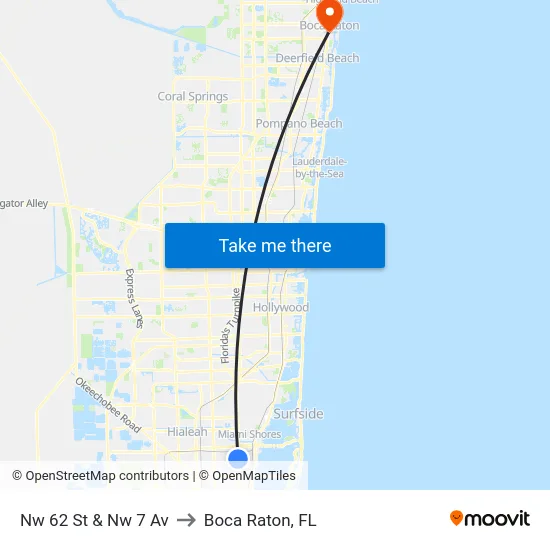 Nw 62 St & Nw 7 Av to Boca Raton, FL map