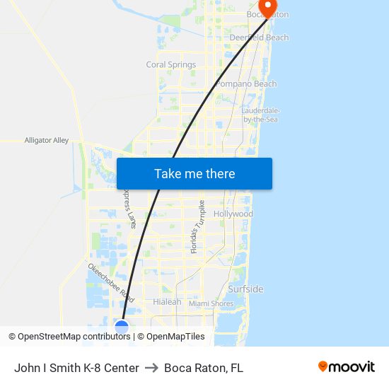 John I Smith K-8 Center to Boca Raton, FL map