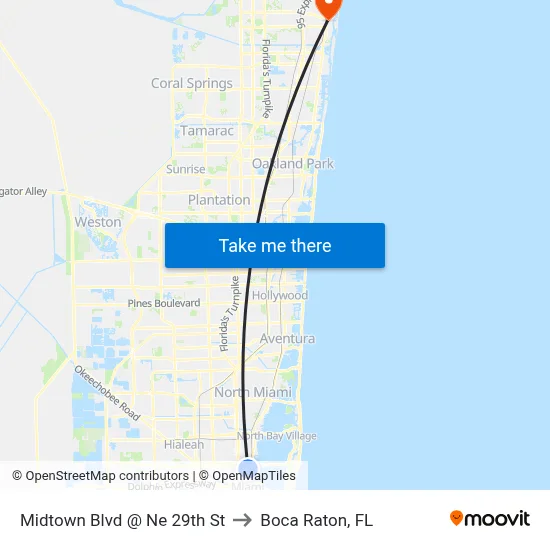 Midtown Blvd @ Ne 29th St to Boca Raton, FL map