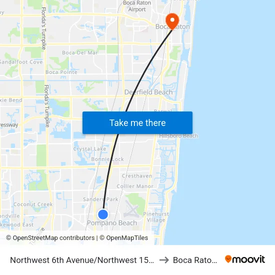 Northwest 6th Avenue/Northwest 15th Street to Boca Raton, FL map