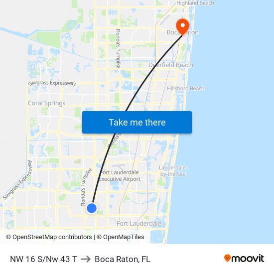 NW 16 S/Nw 43 T to Boca Raton, FL map