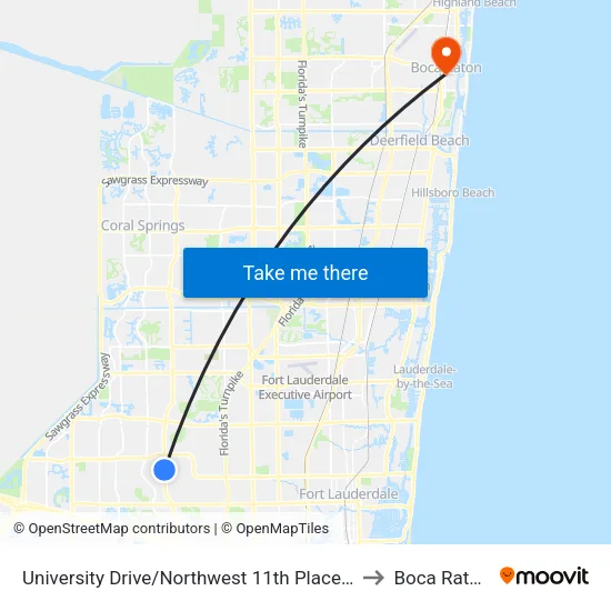 University Drive/Northwest 11th Place - (Lakepoint) to Boca Raton, FL map
