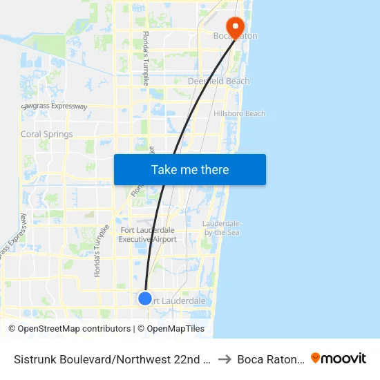 Sistrunk Boulevard/Northwest 22nd Avenue to Boca Raton, FL map