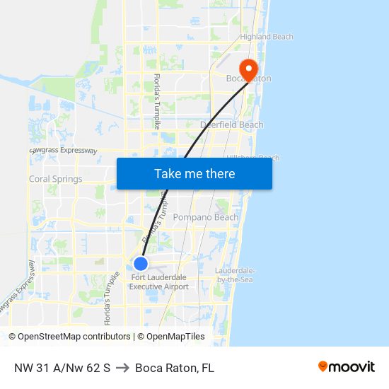 NW 31 A/Nw 62 S to Boca Raton, FL map