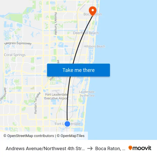 Andrews Avenue/Northwest 4th Street to Boca Raton, FL map