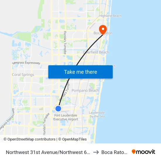 Northwest 31st Avenue/Northwest 65th Drive to Boca Raton, FL map