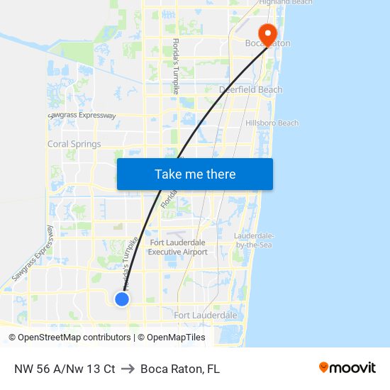 NW 56 A/Nw 13 Ct to Boca Raton, FL map