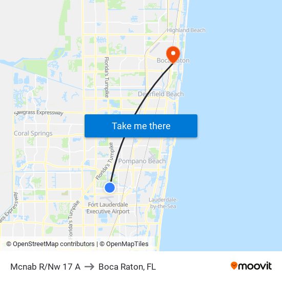 Mcnab R/Nw 17 A to Boca Raton, FL map