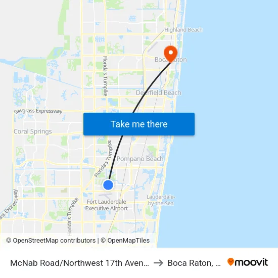 McNab Road/Northwest 17th Avenue to Boca Raton, FL map