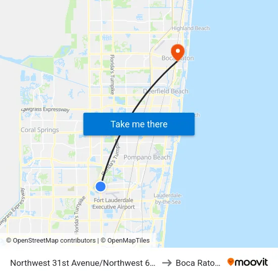 Northwest 31st Avenue/Northwest 68th Street to Boca Raton, FL map