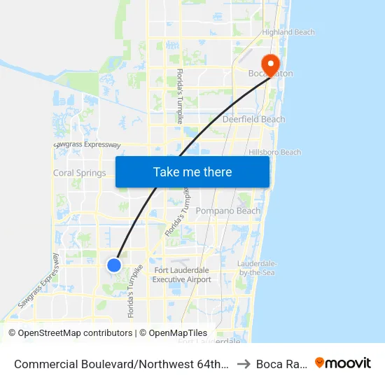 Commercial Boulevard/Northwest 64th Avenue - (Walgreens) to Boca Raton, FL map