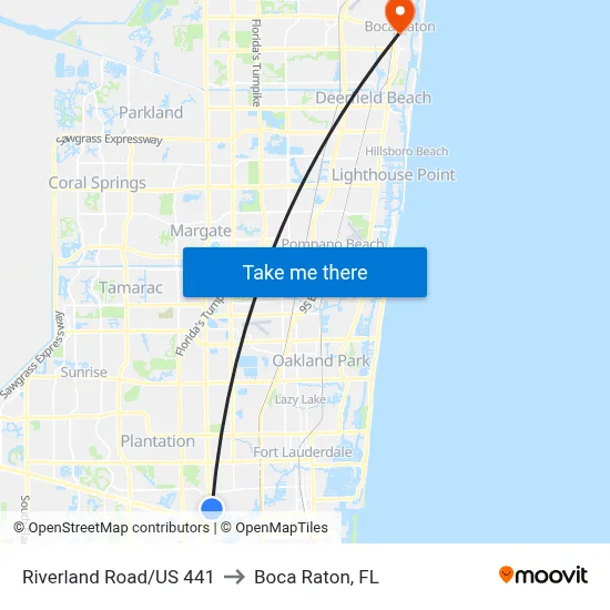 Riverland Road/US 441 to Boca Raton, FL map