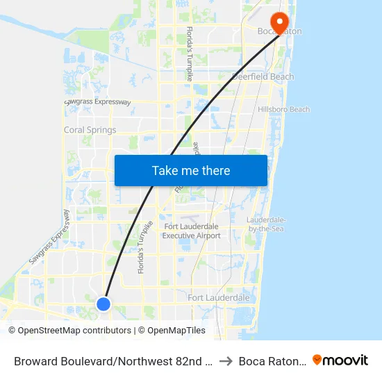 Broward Boulevard/Northwest 82nd Avenue to Boca Raton, FL map