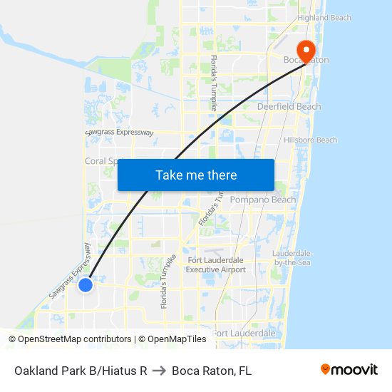 OAKLAND PARK B/HIATUS R to Boca Raton, FL map