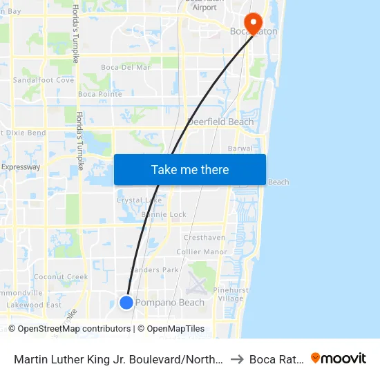 Martin Luther King Jr. Boulevard/Northwest 17th Avenue to Boca Raton, FL map