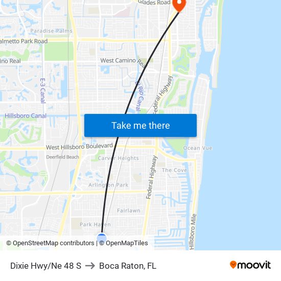 Dixie Hwy/Ne 48 S to Boca Raton, FL map