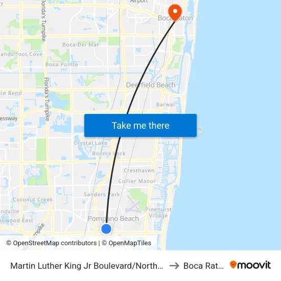 Martin Luther King Jr Boulevard/Northwest 5th Avenue to Boca Raton, FL map