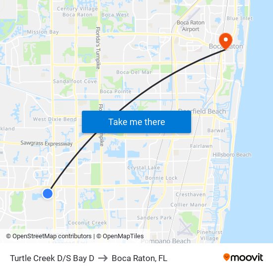 TURTLE CREEK D/S BAY D to Boca Raton, FL map