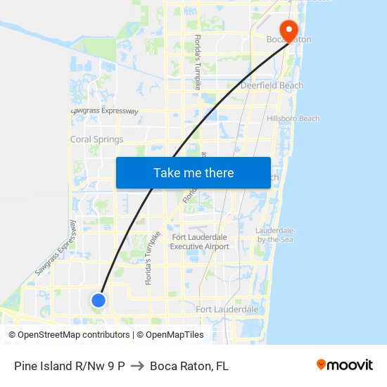 PINE ISLAND R/NW 9 P to Boca Raton, FL map