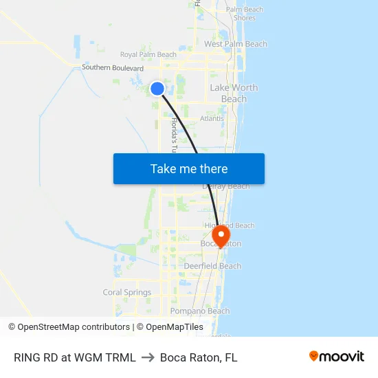 RING RD at WGM TRML to Boca Raton, FL map
