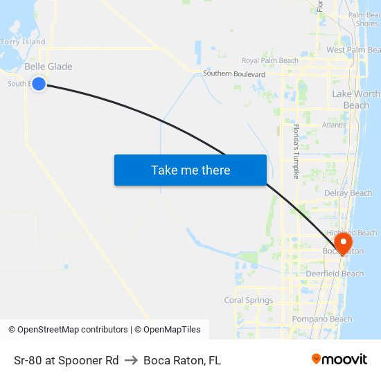 Sr-80 at Spooner Rd to Boca Raton, FL map