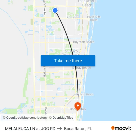 MELALEUCA LN at JOG RD to Boca Raton, FL map