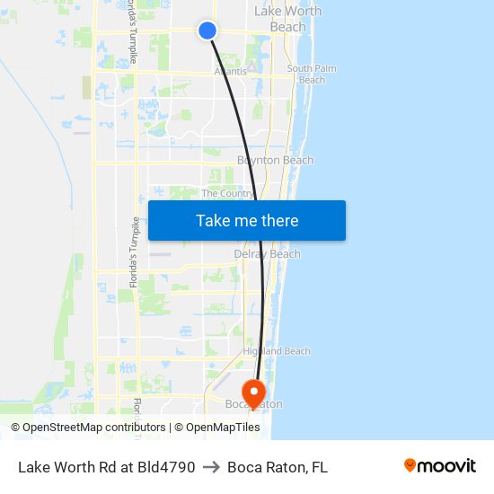 Lake Worth Rd at Bld4790 to Boca Raton, FL map