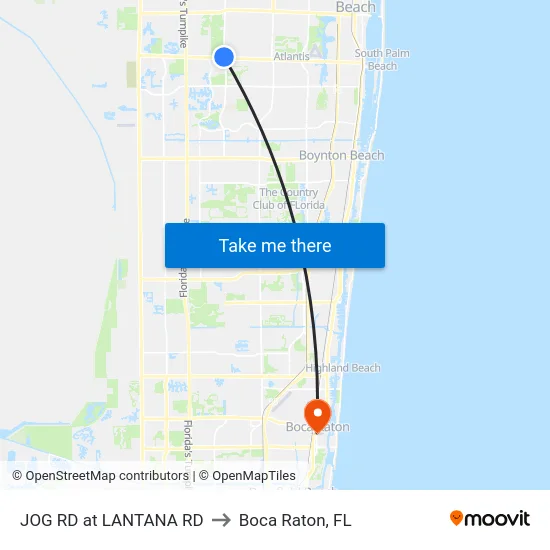 JOG RD at LANTANA RD to Boca Raton, FL map