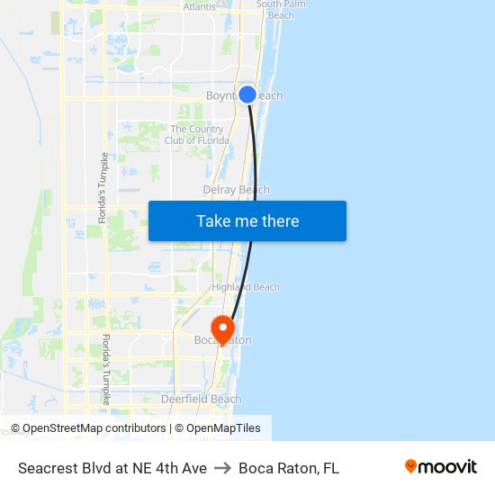 SEACREST BLVD at  NE 4TH AVE to Boca Raton, FL map