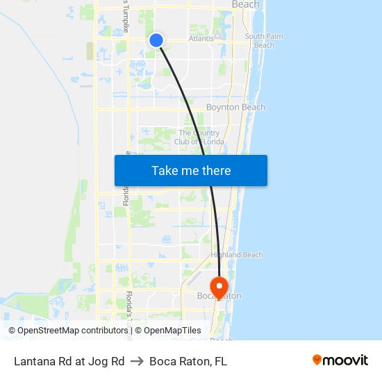 Lantana Rd at Jog Rd to Boca Raton, FL map