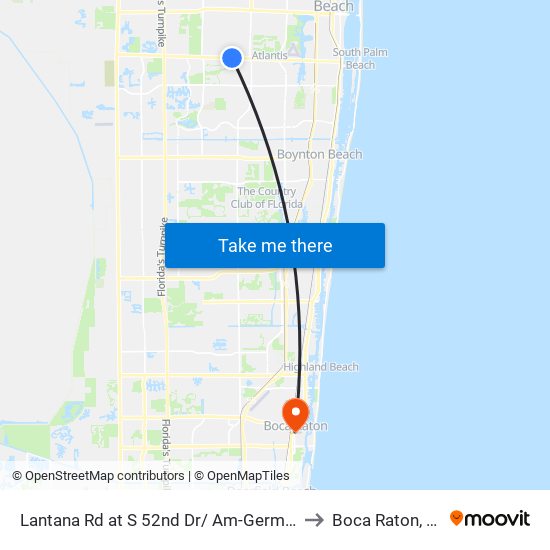 LANTANA RD at  S  52ND DR/ AM-GERMAN to Boca Raton, FL map